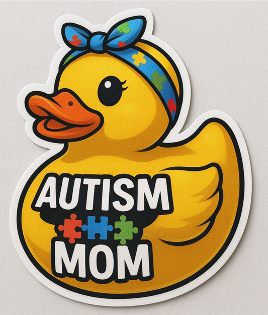 Autism Mom Rubber Duck Sticker by Reed’s Rubber Ducks