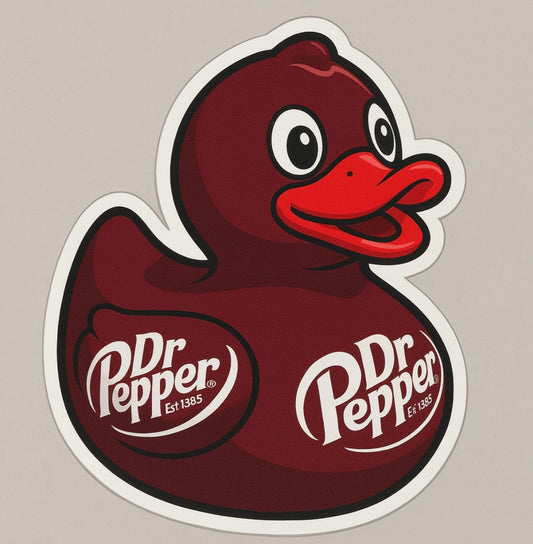 Dr. Pepper Rubber Duck Sticker by Reed’s Rubber Ducks
