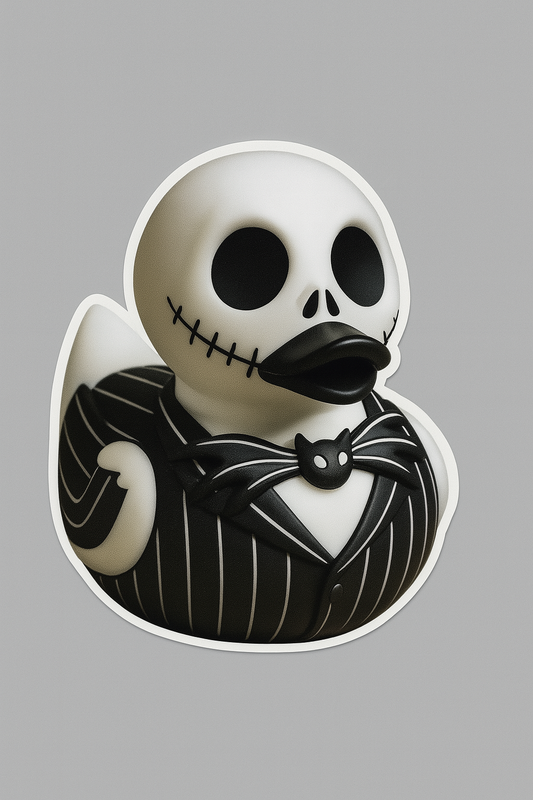 Jack Skeleton Rubber Duck Sticker by Reed’s Rubber Ducks.