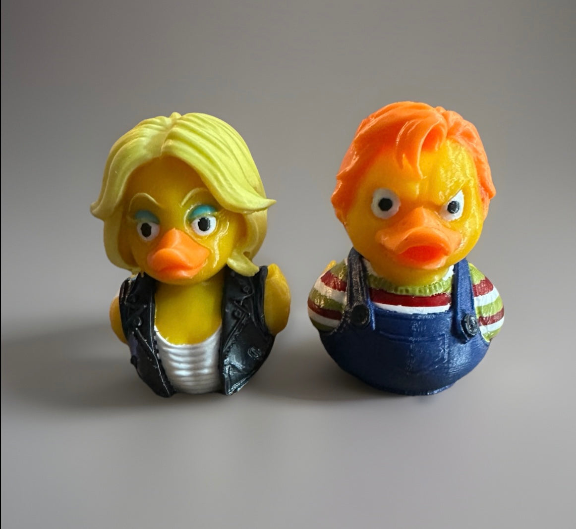 Tiffany Valentine and Chucky 3D Printed Duck made by Reeds Rubber Ducks and Sensory Shop
