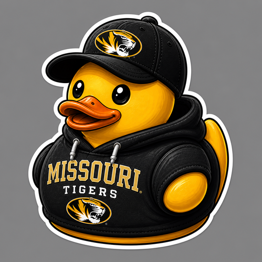 Missouri Tigers Rubber Duck Sticker by Reed’s Rubber Ducks
