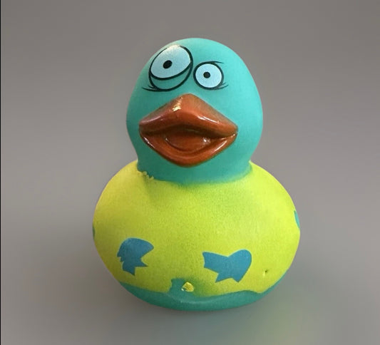 Turquoise Zombie Rubber Duck 2”
