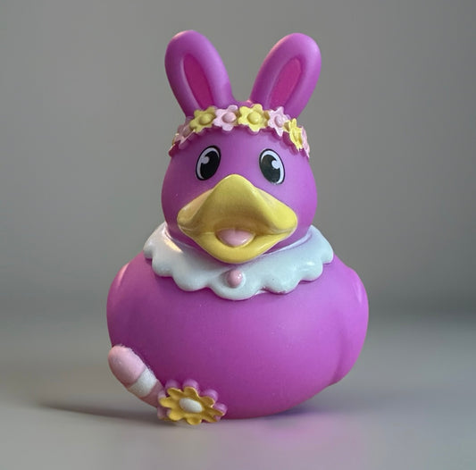 Purple Easter Bunny Rubber Duck 3.5”