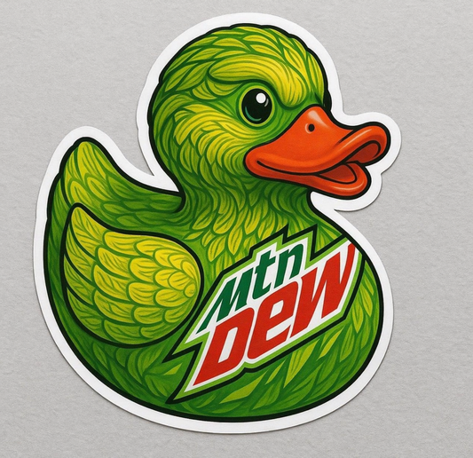 Mountain Dew Rubber Duck Sticker by Reed’s Rubber Ducks