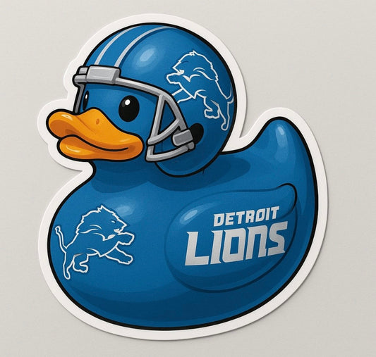 Detroit Lions Rubber Duck Sticker by Reed’s Rubber Ducks