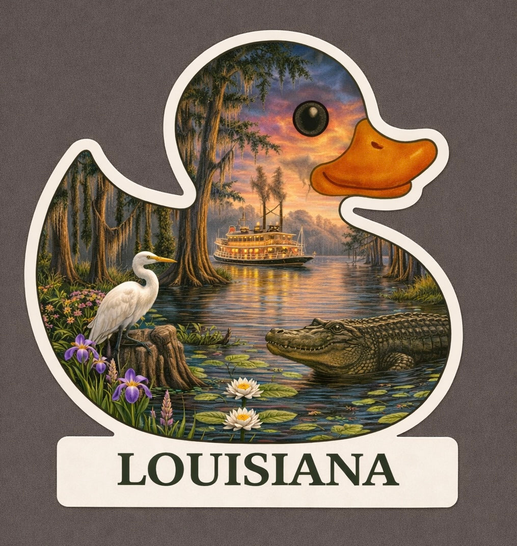 Louisiana Rubber Duck Sticker by Reed’s Rubber Ducks