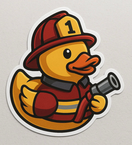 Fire Fighter Rubber Duck Sticker by Reed’s Rubber Ducks