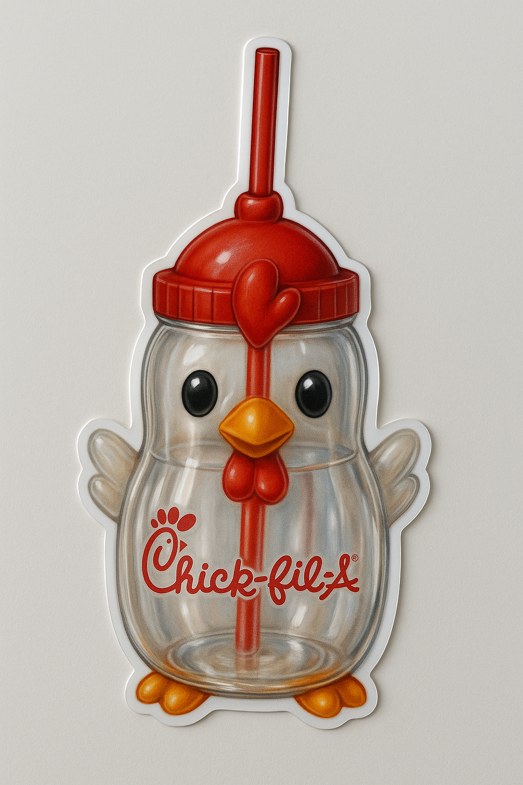 Realistic Chick-fil-A Chicken Cup Die-Cut Sticker by Reed’s Rubber Ducks
