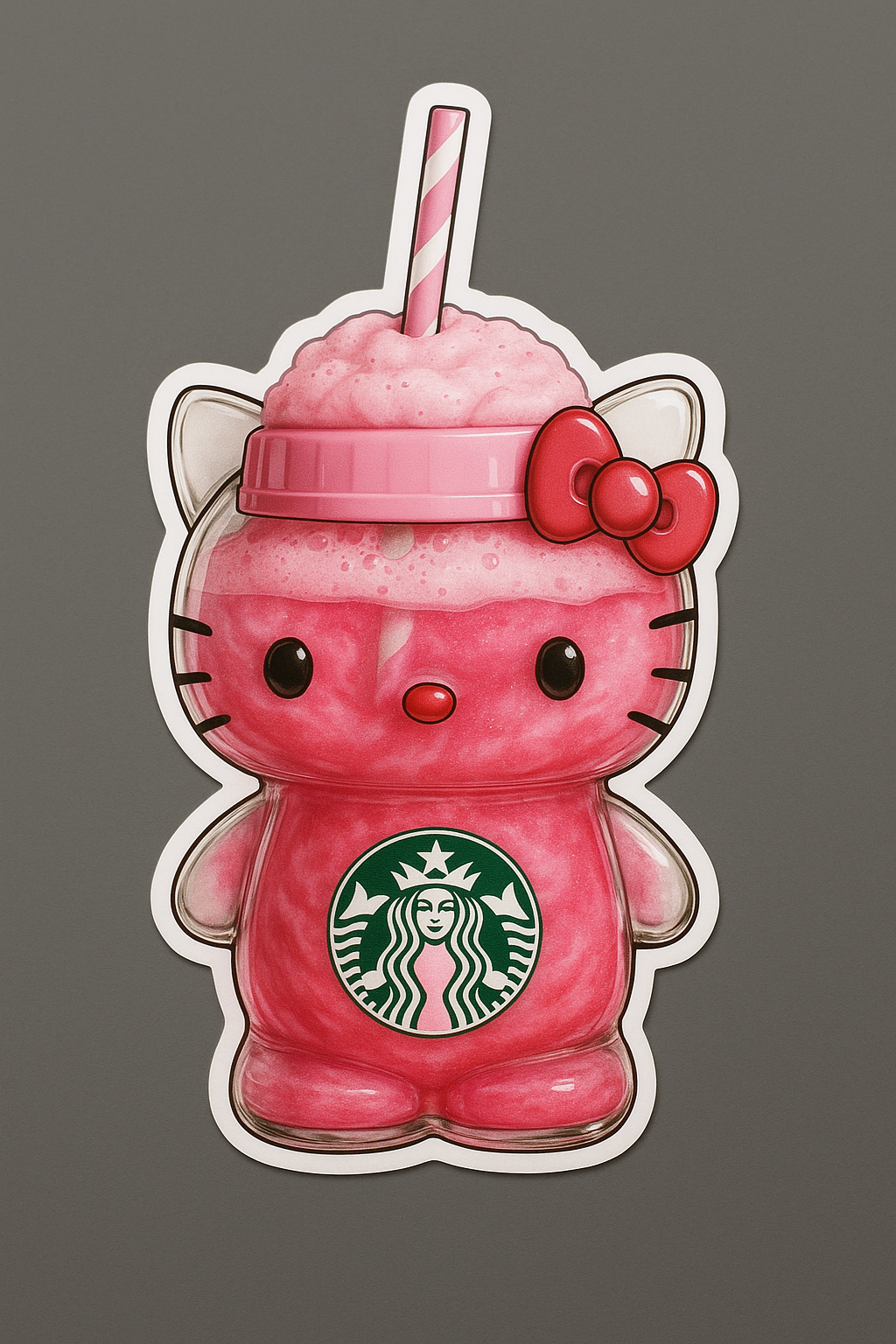*Sticker* Hello Kitty Starbucks Cup Filled with Glindas Pink Potion Sticker by Reed’s Rubber Ducks