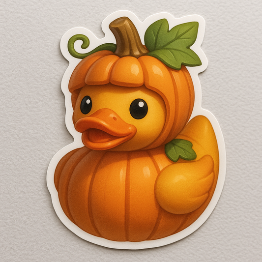 Pumpkin Rubber Duck Sticker by Reed’s Rubber Ducks
