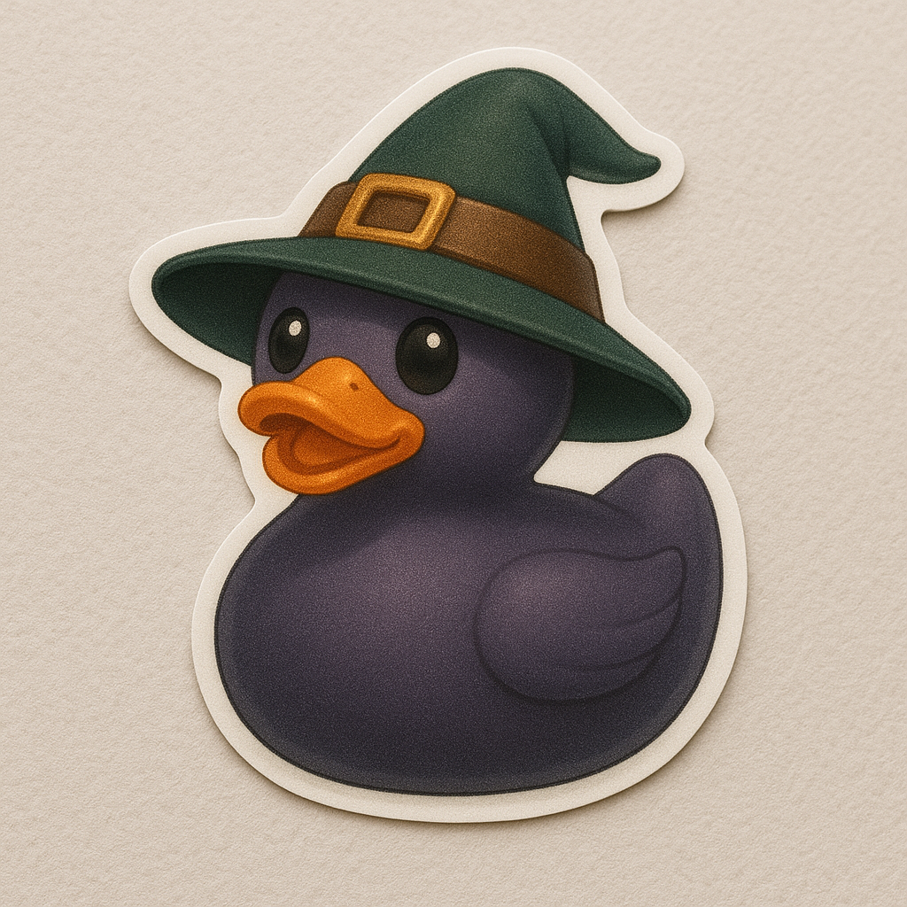 Witch Rubber Duck Sticker by Reed’s Rubber Ducks