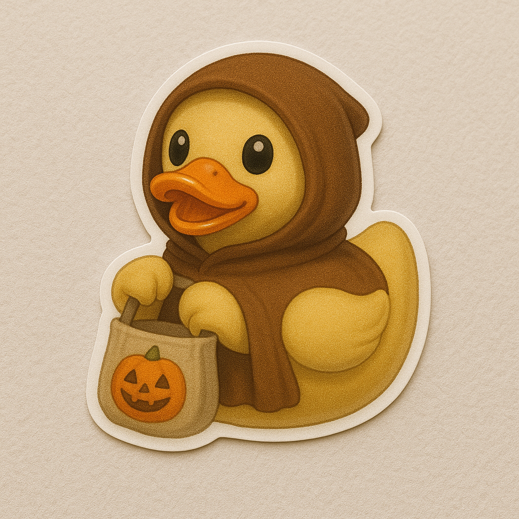 Trick-or-Treater Rubber Duck Sticker by Reed’s Rubber Ducks