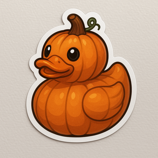 Pumpkin Rubber Duck Sticker by Reed’s Rubber Ducks