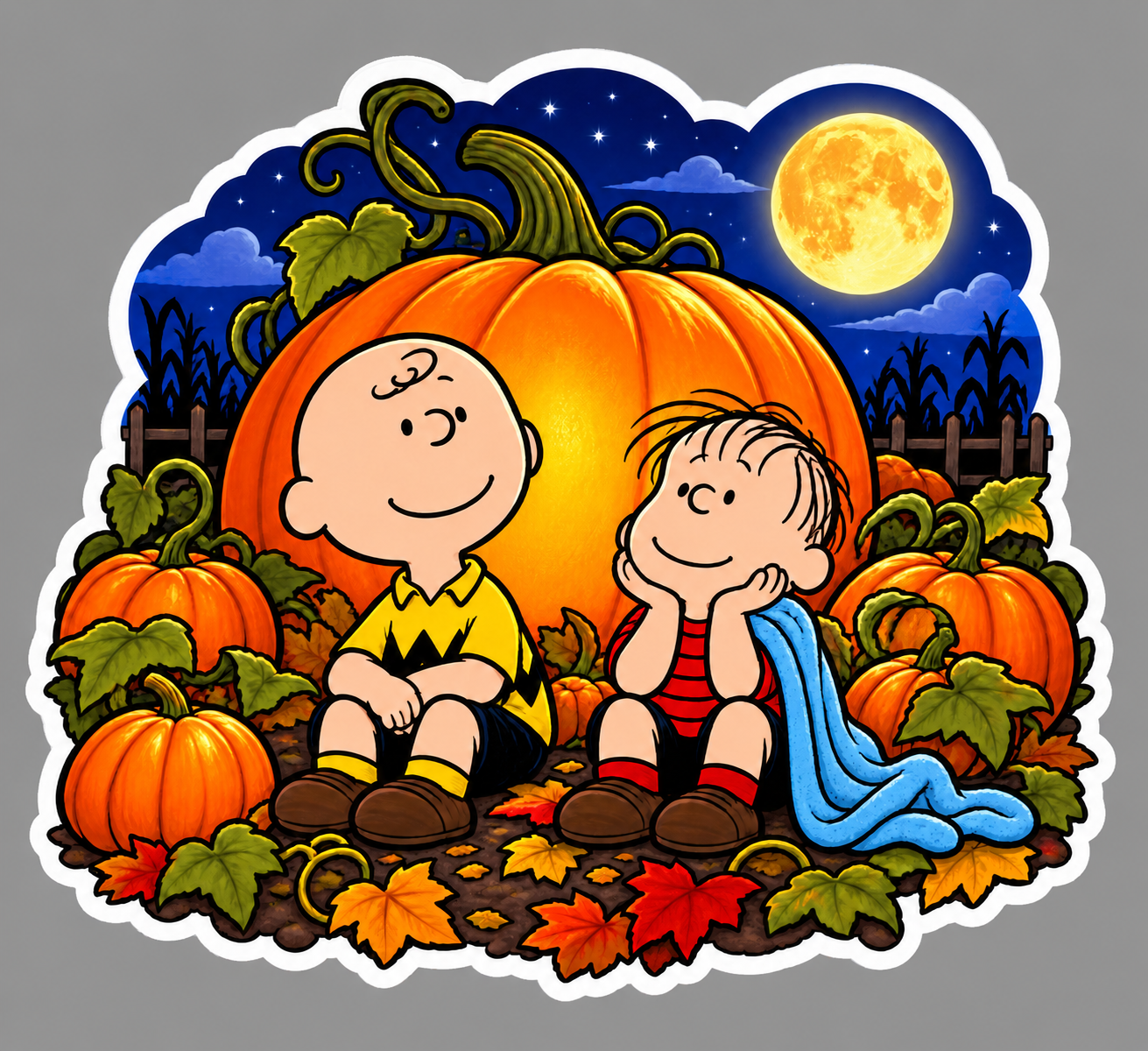 It’s the Great Pumpkin, Charlie Brown Die-cut Waterproof Vinyl Sticker