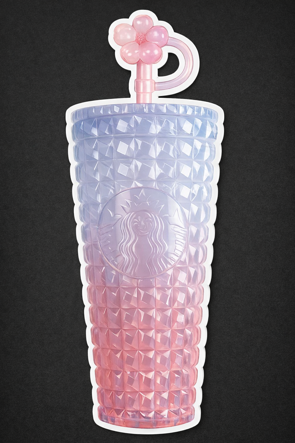 Starbucks Cherry Blossom Pink Gradient Cold Cup Die-Cut Vinyl Waterproof Sticker