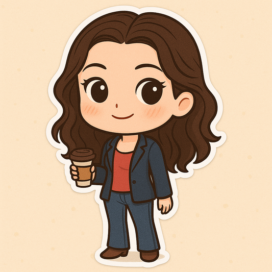 Lorelai Gilmore Chibi Die-cut Vinyl Sticker by Reed’s Rubber Ducks