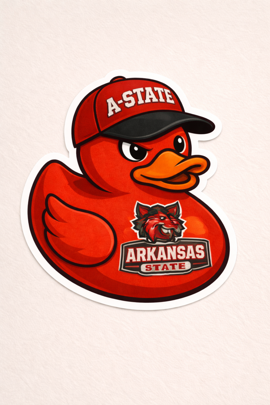 Arkansas State University Rubber Duck Sticker by Reed’s Rubber Duck