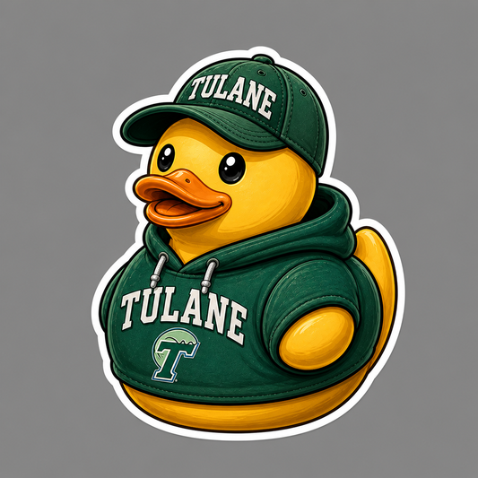 Tulane Rubber Duck Sticker by Reed’s Rubber Ducks