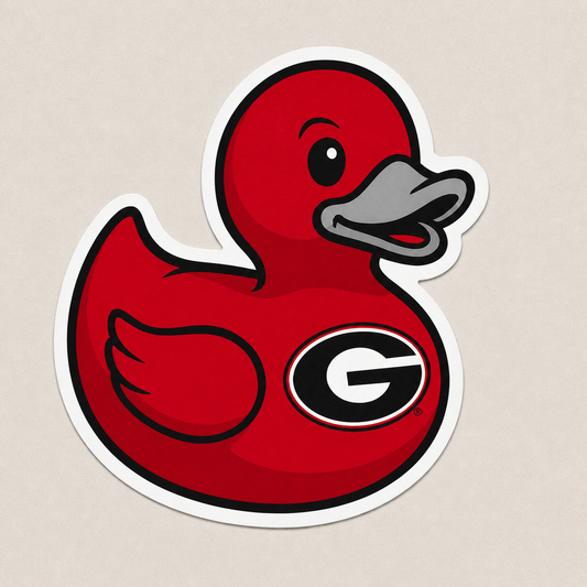 Georgia Bulldogs Rubber Duck Sticker by Reed’s Rubber Ducks