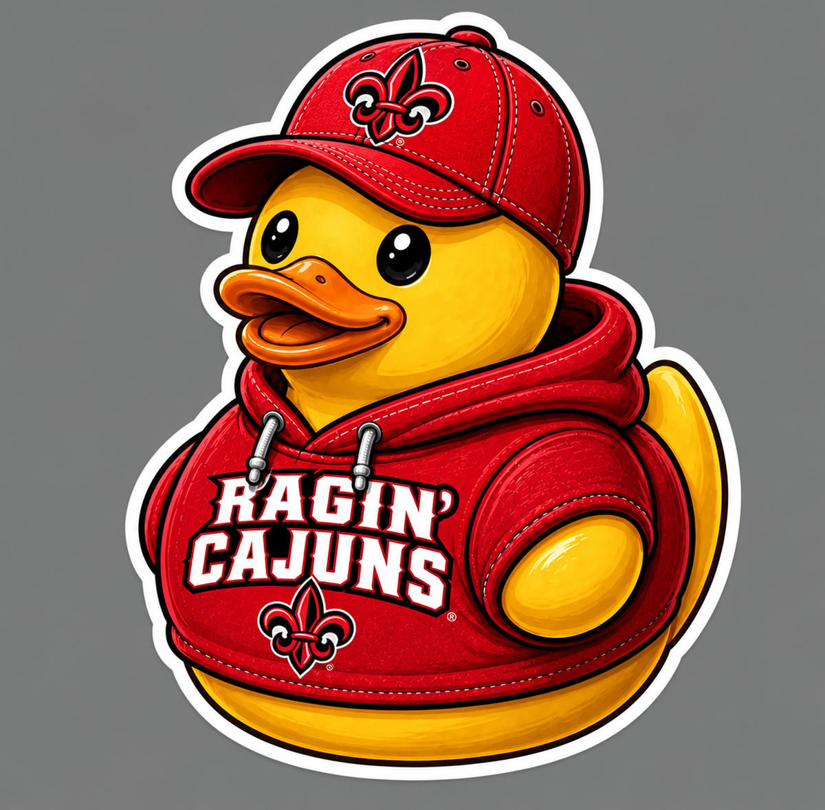 University of Louisiana at Lafayette Rubber Duck Die-cut Waterproof Sticker by Reed’s Rubber Ducks
