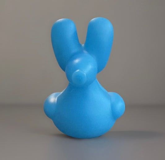 Blue balloon animal rubber duck with smooth texture from Reed’s Rubber Ducks and Sensory Shop