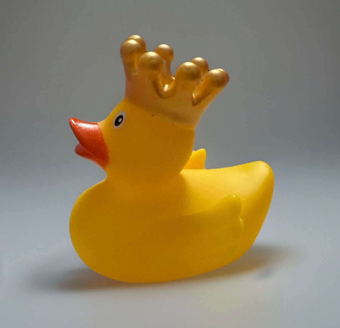 Yellow rubber duck wearing a gold crown perfect as a crowned rubber duck gift from Reed’s Rubber Ducks and Sensory Shop