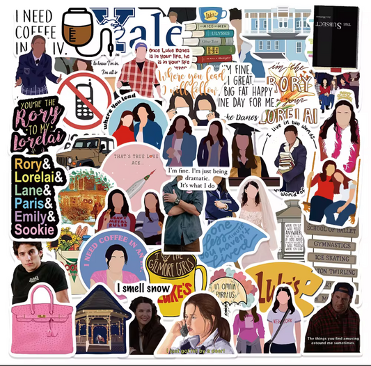 Gilmore Girls stickers featuring characters, quotes, and iconic references from the TV show