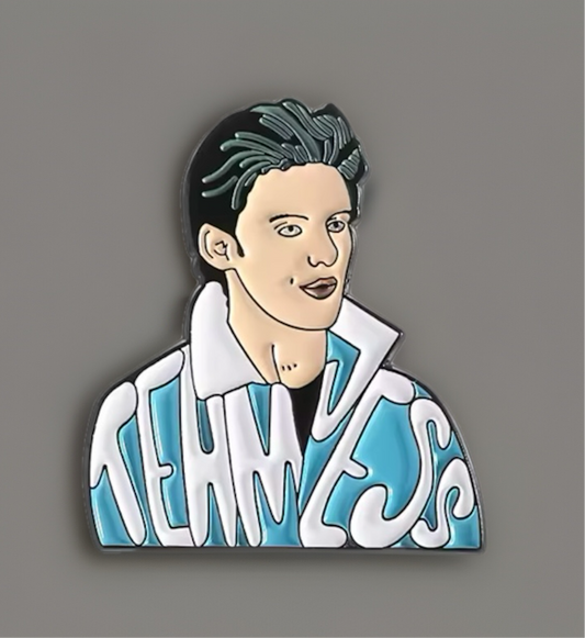 Gilmore Girls Team Jess pin featuring stylized portrait of Jess wearing a blue and white jacket