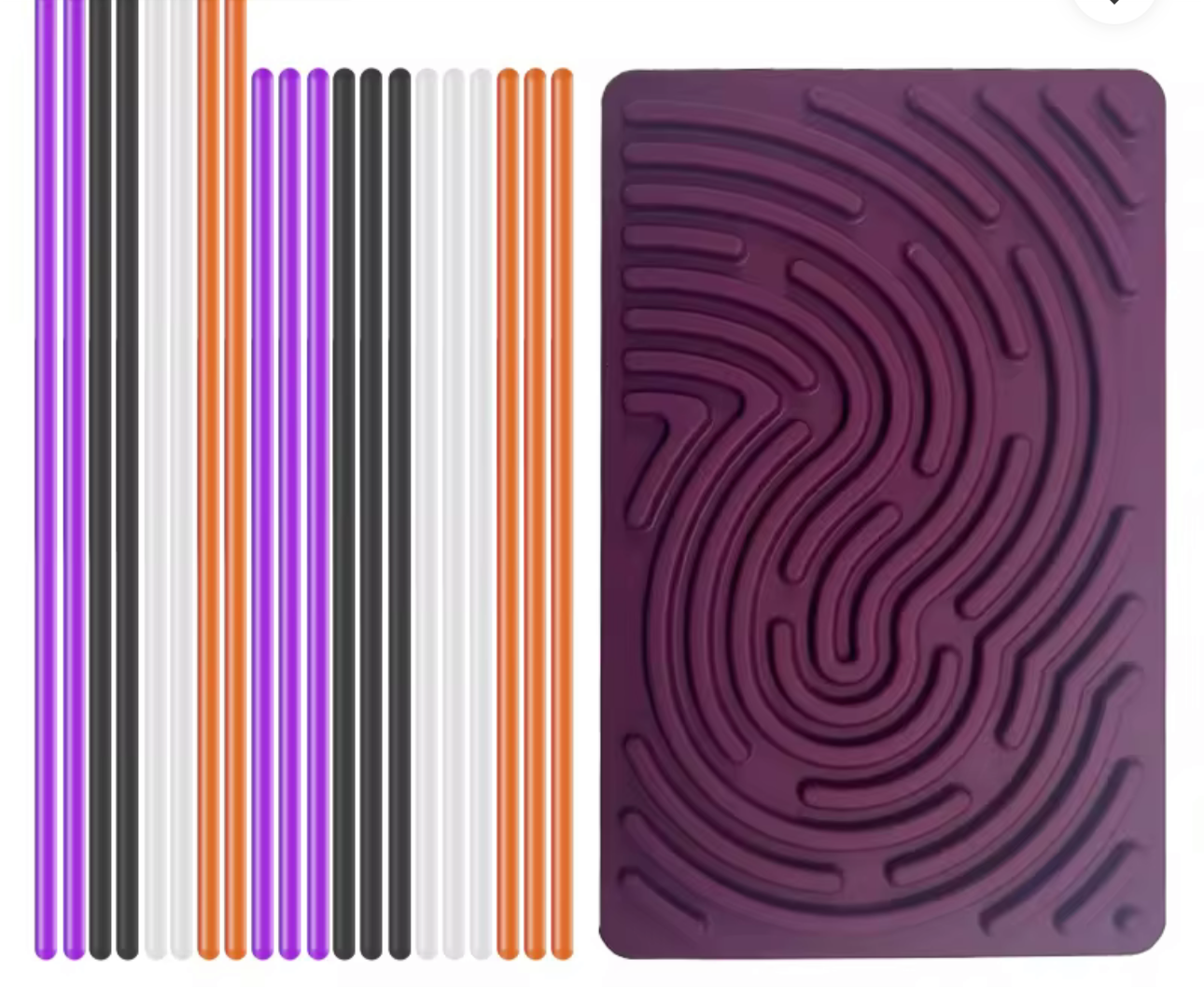 Maroon sensory activity mat with raised maze patterns and colorful tactile sticks for sensory play
