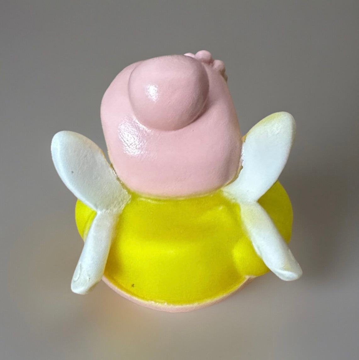 Pink Fairy Rubber Duck 2 with yellow body and white wings, perfect for sensory play and bath time fun
