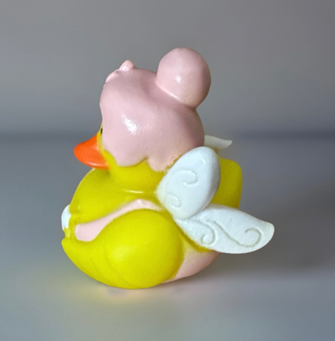 Pink Fairy Rubber Duck with Cute Pink Wings for Bath Time Fun and Sensory Play