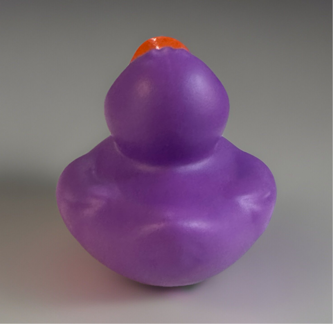 Purple rubber duck with orange beak from Reed’s Rubber Ducks and Sensory Shop purple rubber duck gift